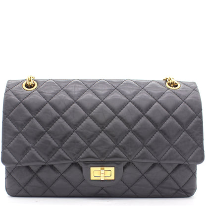 Black Quilted Crinkled Leather 226 Classic Reissue 2.55 Flap Bag