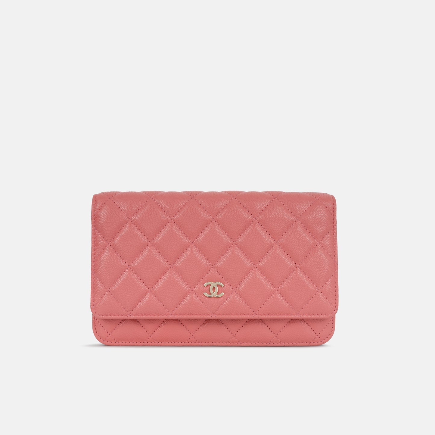 Chanel - Classic Wallet On Chain - Coral Pink Caviar Leather - CGHW -