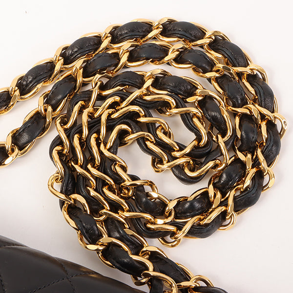 CHANEL Around 2000 Made Classic Flap Chain Bag Jumbo Black