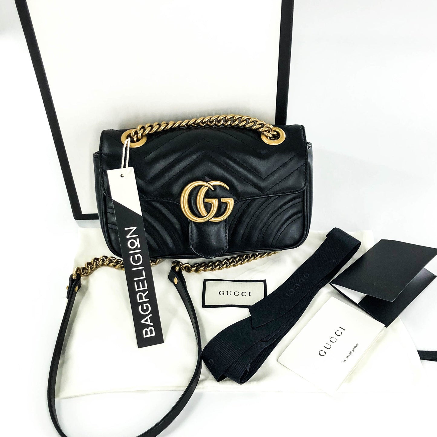 Gucci GG Marmont Black Mini Matelassé Shoulder Bag