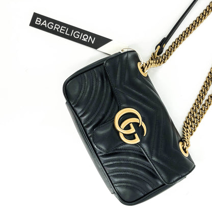 Gucci GG Marmont Black Mini Matelassé Shoulder Bag
