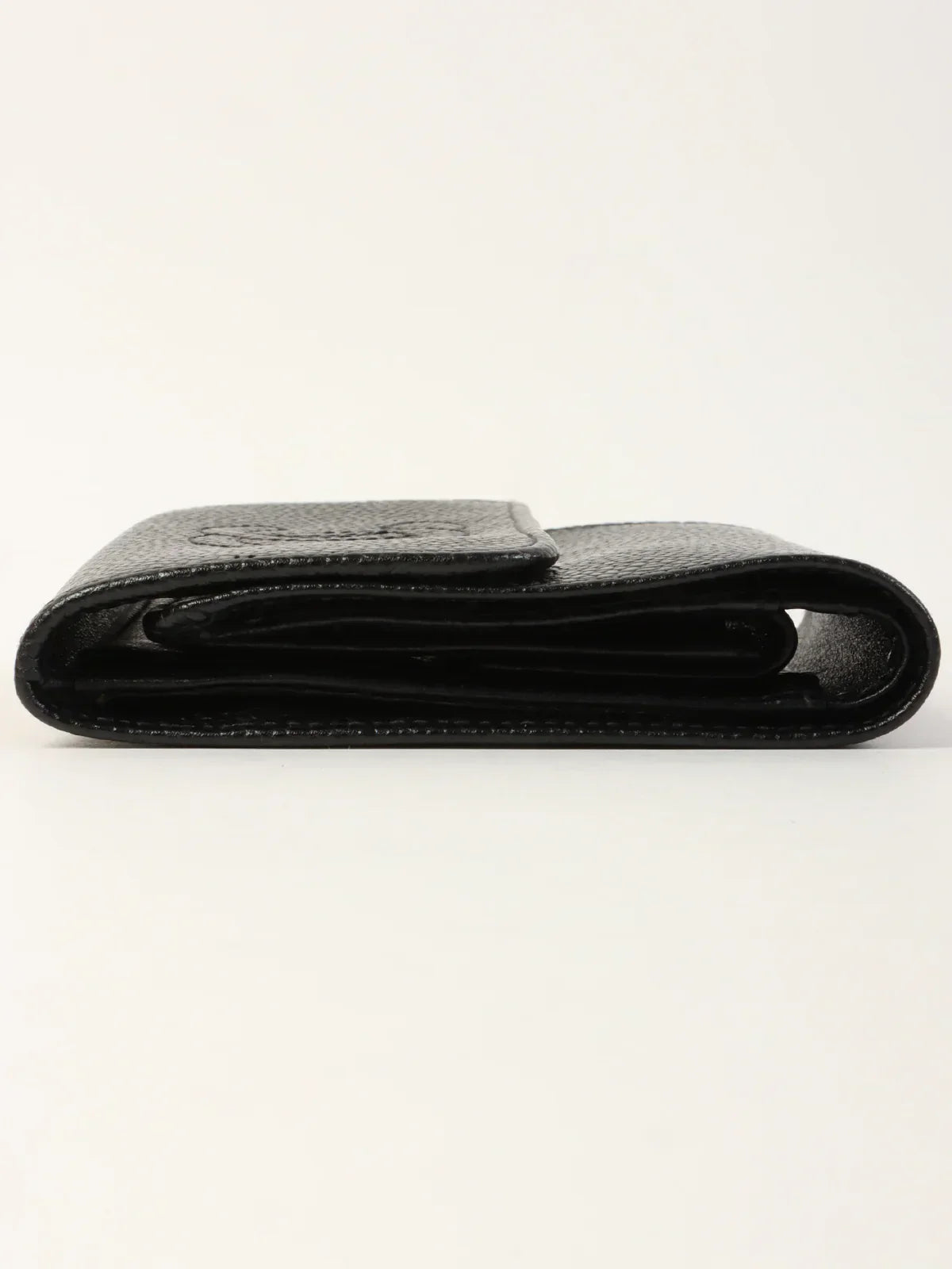 CHANEL Around 2001 Made Caviar Skin Cc Mark Stitch Wallet Black