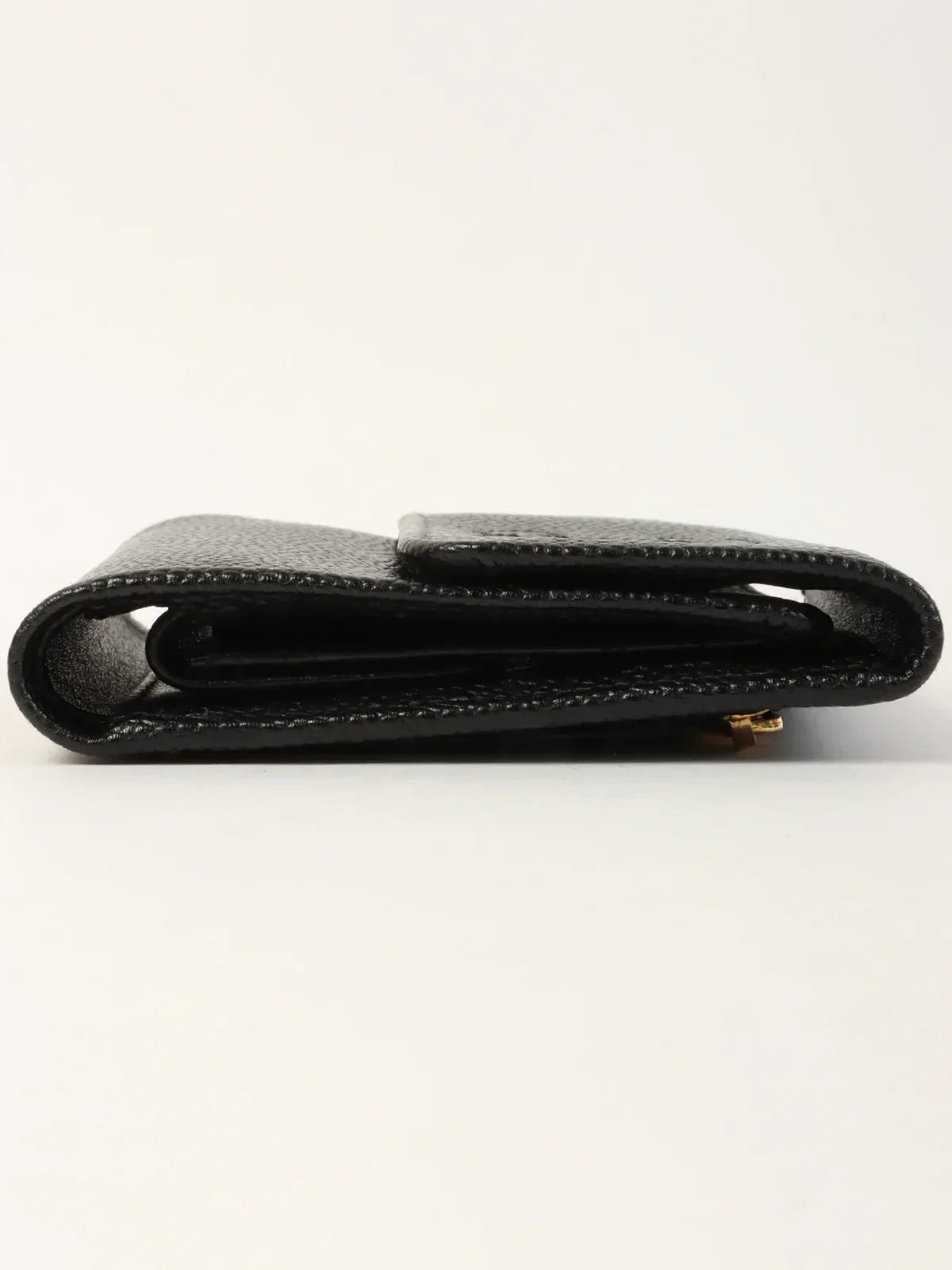 CHANEL Around 2001 Made Caviar Skin Cc Mark Stitch Wallet Black
