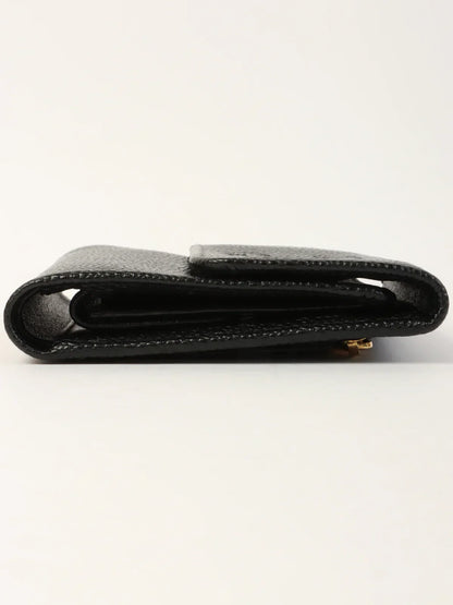 CHANEL Around 2001 Made Caviar Skin Cc Mark Stitch Wallet Black