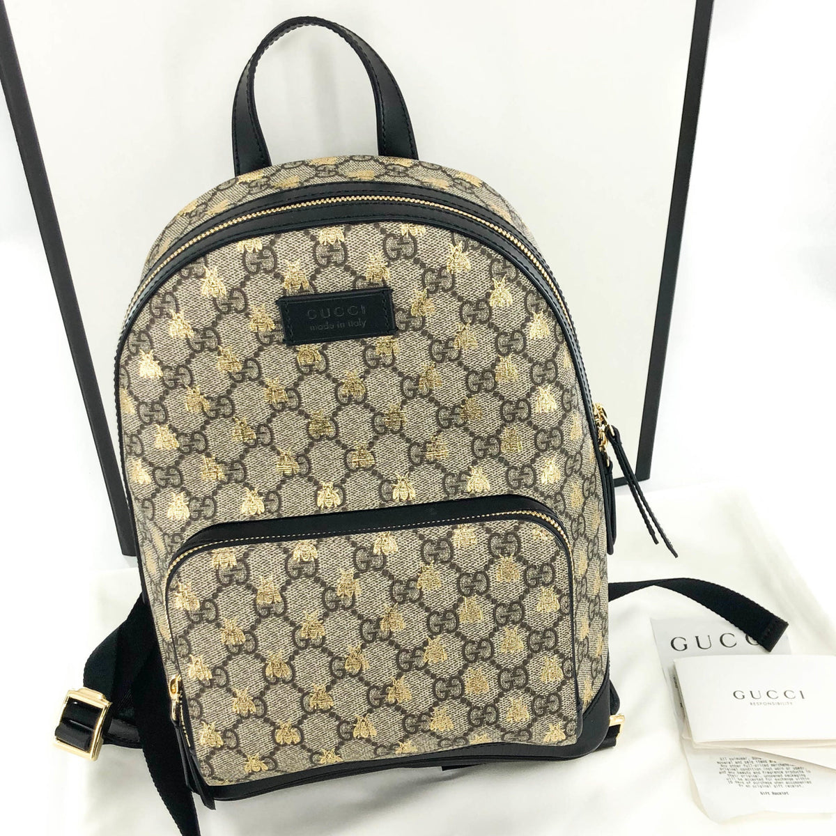 Gucci GG Supreme Bees Backpack