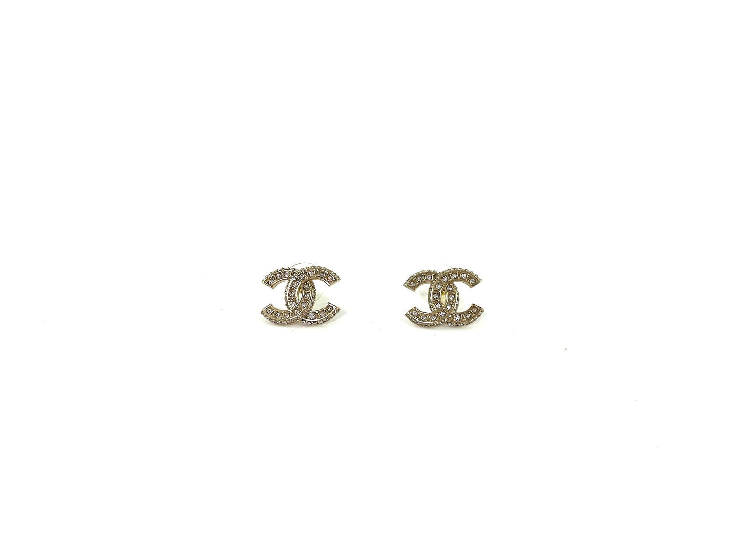 New CHANEL Strass 2023 CC Stud Earrings
