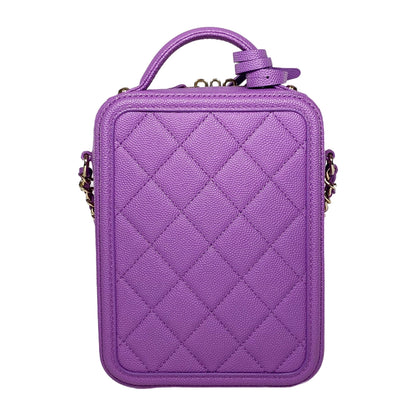 Chanel Purple Caviar Vanity Case