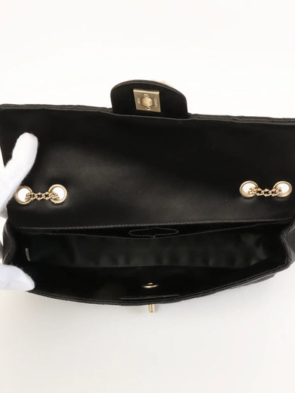Chanel Around  Made Silk Satin Gripoix Turn-Lock Chain Bag Black/Gold/Multi