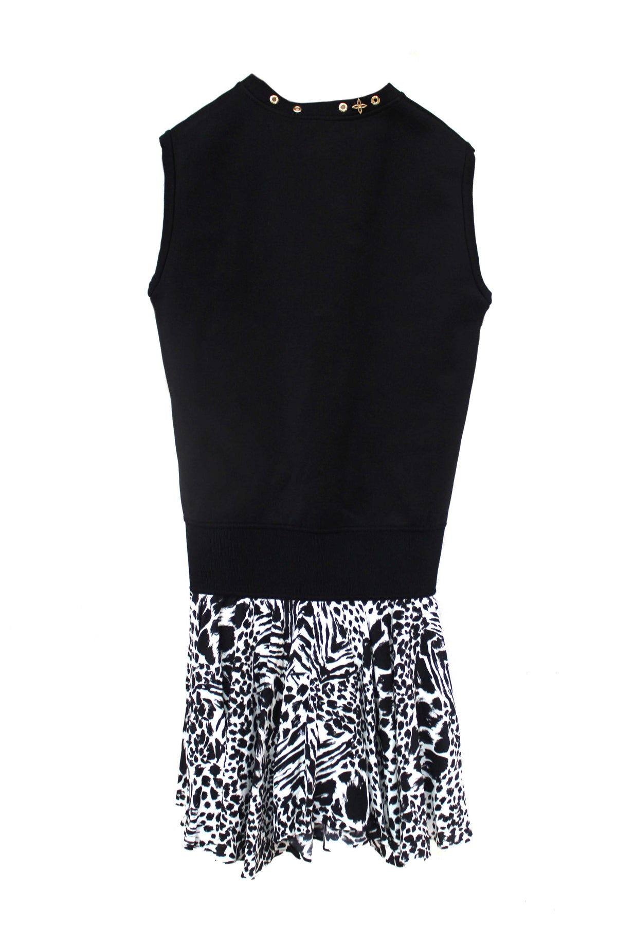 Louis Vuitton Black and Leopard Mini Dress size L