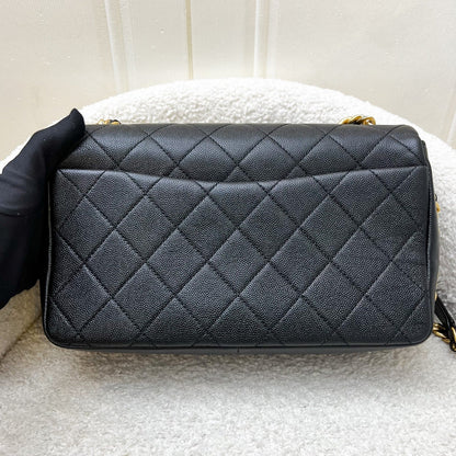 Chanel 20A Full Flap Bag in Black Caviar and AGHW (Model: AS1977B)