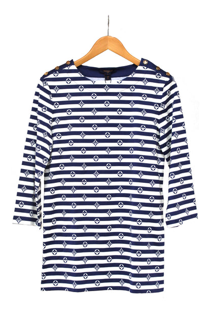 NEW  Louis Vuitton Blue and White Striped Long Sleeve T-shirt size L