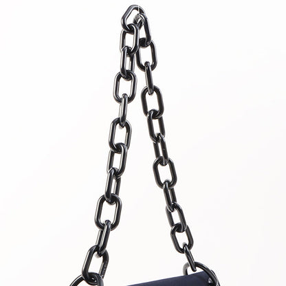 Prada Logo Plate Chain Shoulder Bag Navy