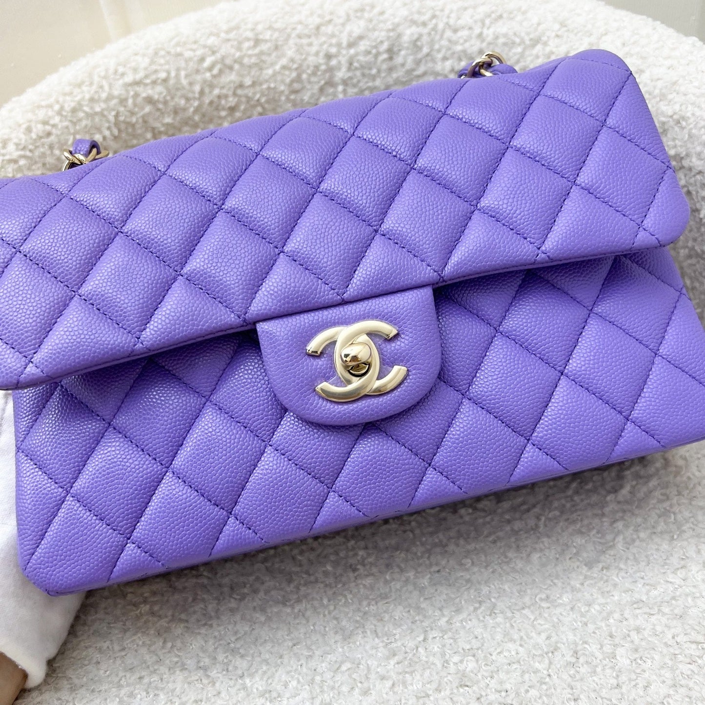 Chanel Classic Flap Small CF in 20S Purple Caviar LGHW