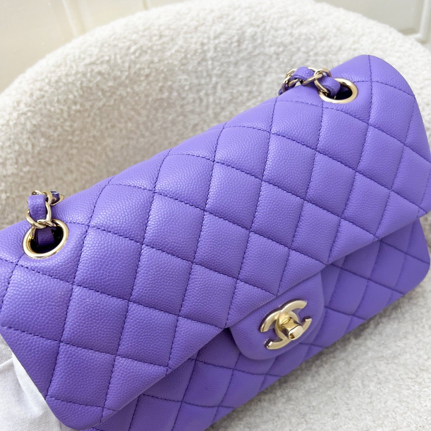 Chanel Classic Flap Small CF in 20S Purple Caviar LGHW