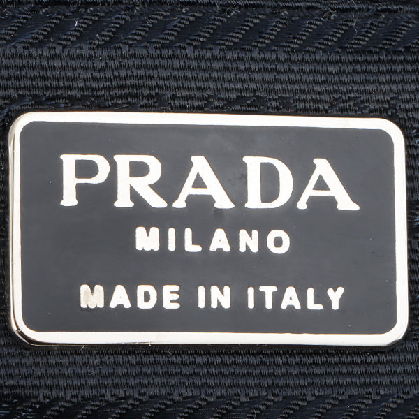 Prada Logo Plate Chain Shoulder Bag Navy