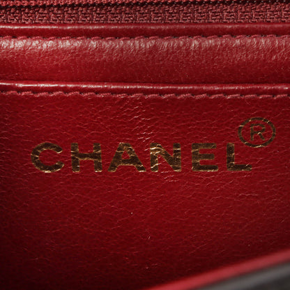 Chanel Around 1995 Made Classic Flap Handbag With Micro Bag Black