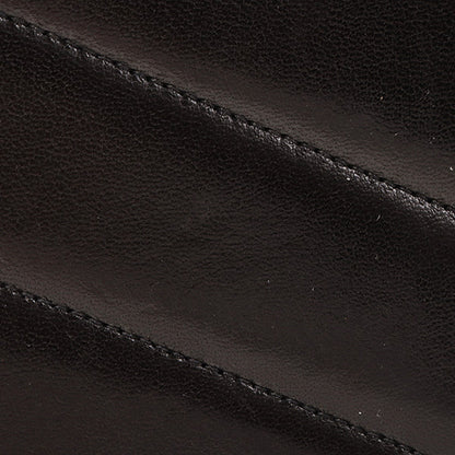 CHANEL Around 1995 Made Chevron Stitch V Flap Turn-Lock Chain Bag Black