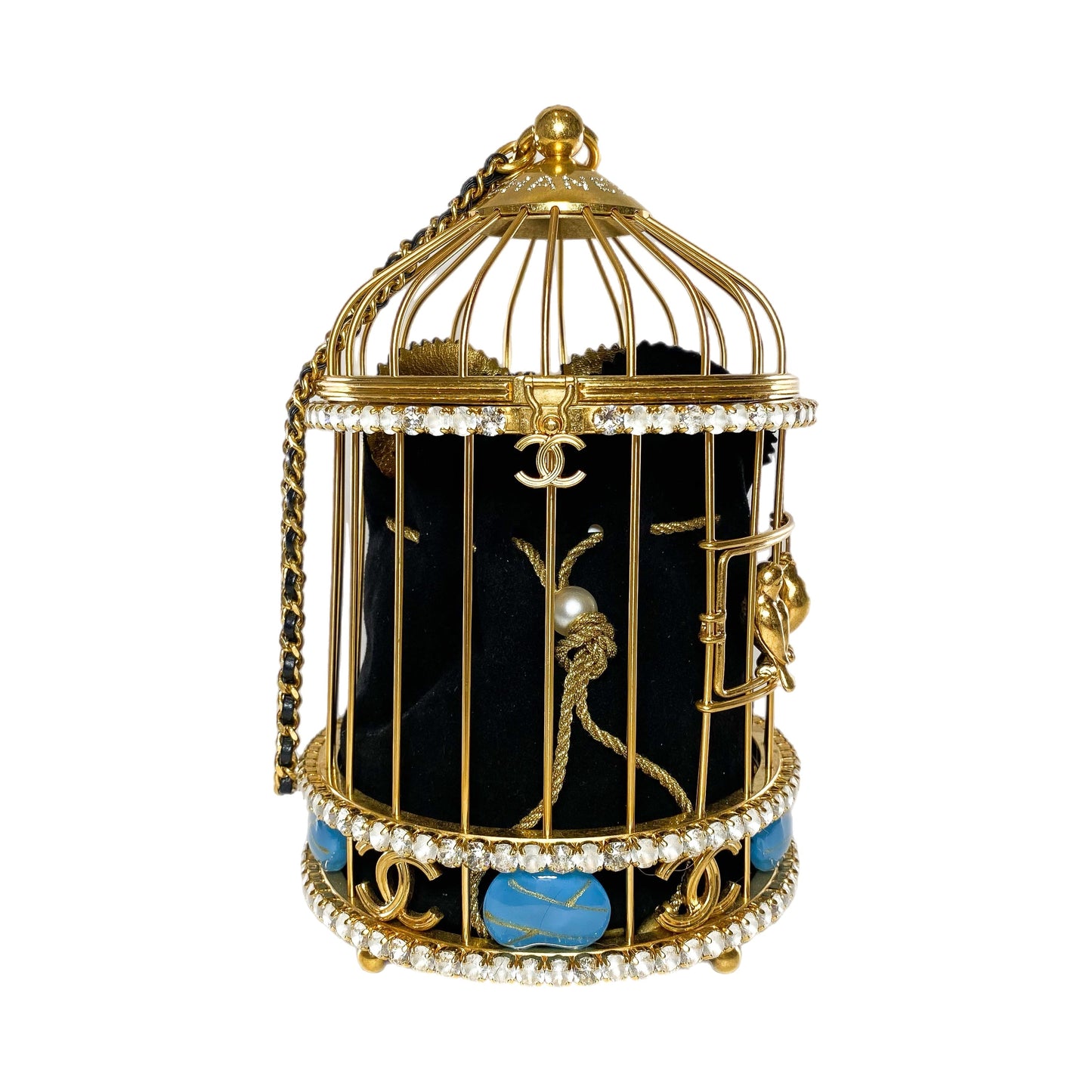 Chanel Runway Gold Crystal Birdcage Minaudière