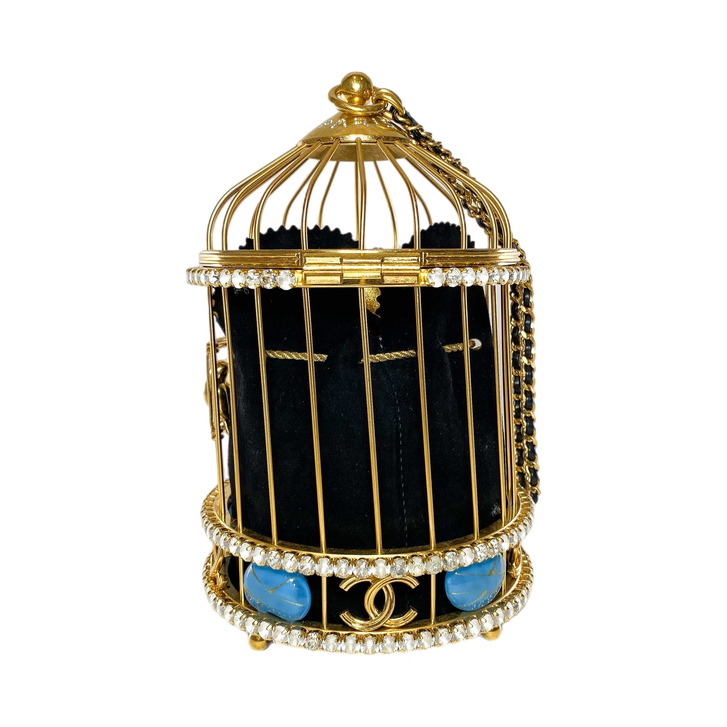 Chanel Runway Gold Crystal Birdcage Minaudière