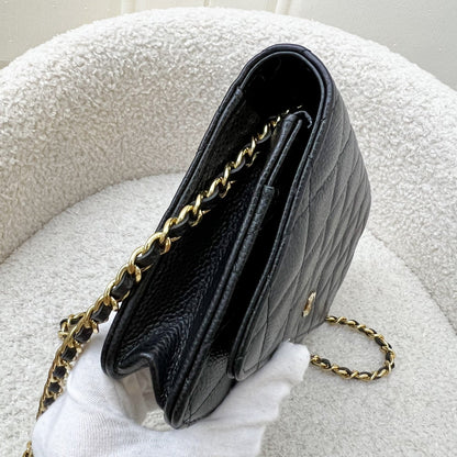 Chanel Classic Wallet on Chain WOC in Black Caviar and GHW (Model: A33814)