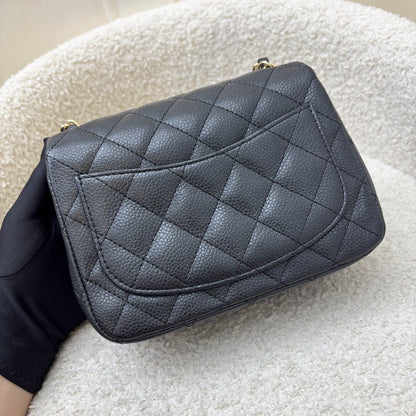 Chanel Classic Square Mini Flap in Black Caviar and Matte GHW