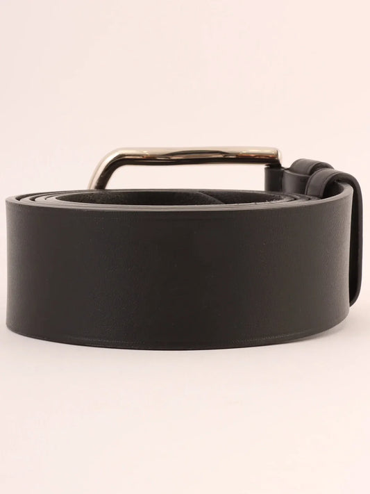 PRADA Leather Logo Emboss Belt Black