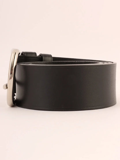 PRADA Leather Logo Emboss Belt Black