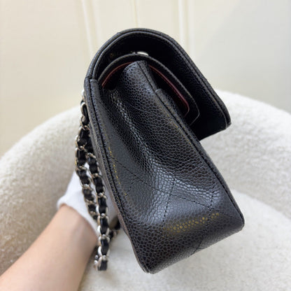 Chanel Small Classic Flap CF in Black Caviar and SHW (Model: A01113)