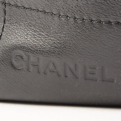 Chanel Around 2003 Made Chocolate Bar Logo Plate Top Handle Bag Black
