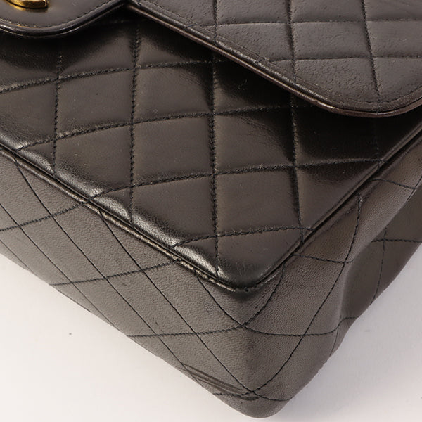 Chanel Around 1995 Made Classic Flap Handbag With Micro Bag Black