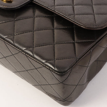 Chanel Around 1995 Made Classic Flap Handbag With Micro Bag Black