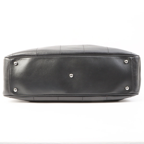 Chanel Around 2003 Made Chocolate Bar Logo Plate Top Handle Bag Black