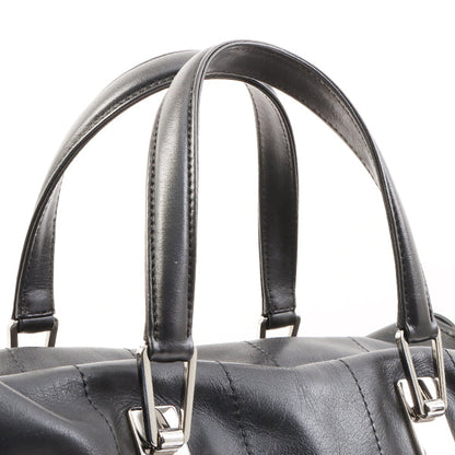 Chanel Around 2003 Made Chocolate Bar Logo Plate Top Handle Bag Black