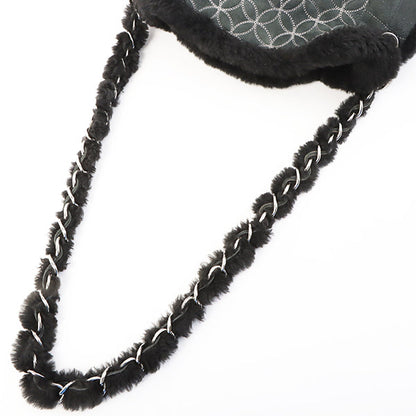 Chanel Around 2006 Made Mouton Cc Mark Stitch Shoulder Bag With Pouch Black