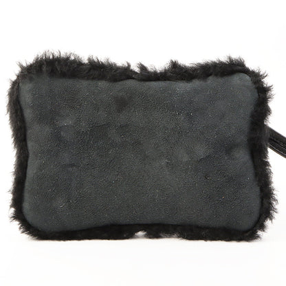 Chanel Around 2006 Made Mouton Cc Mark Stitch Shoulder Bag With Pouch Black