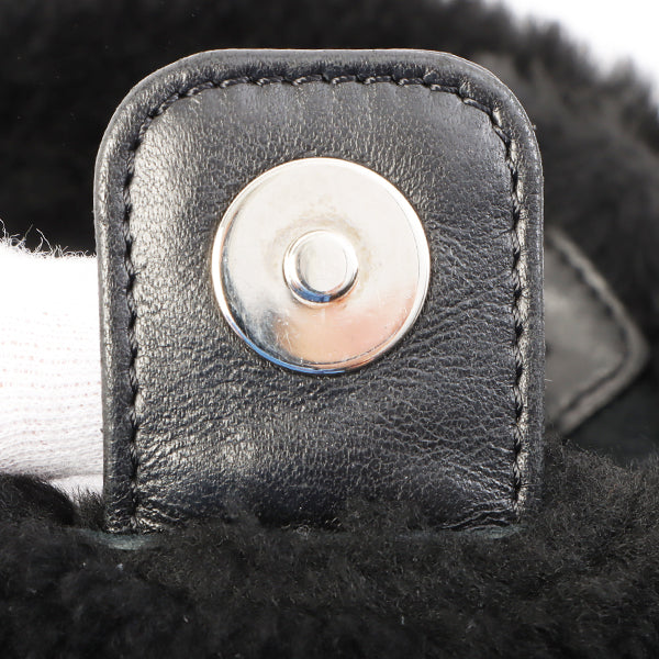 Chanel Around 2006 Made Mouton Cc Mark Stitch Shoulder Bag With Pouch Black
