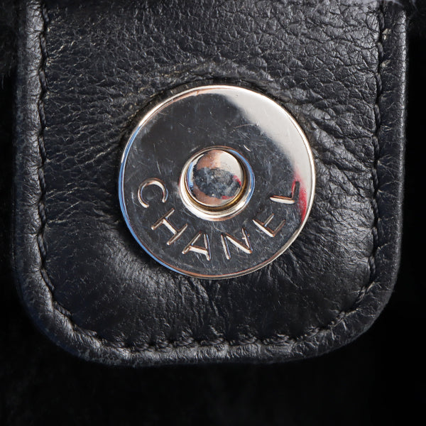 Chanel Around 2006 Made Mouton Cc Mark Stitch Shoulder Bag With Pouch Black