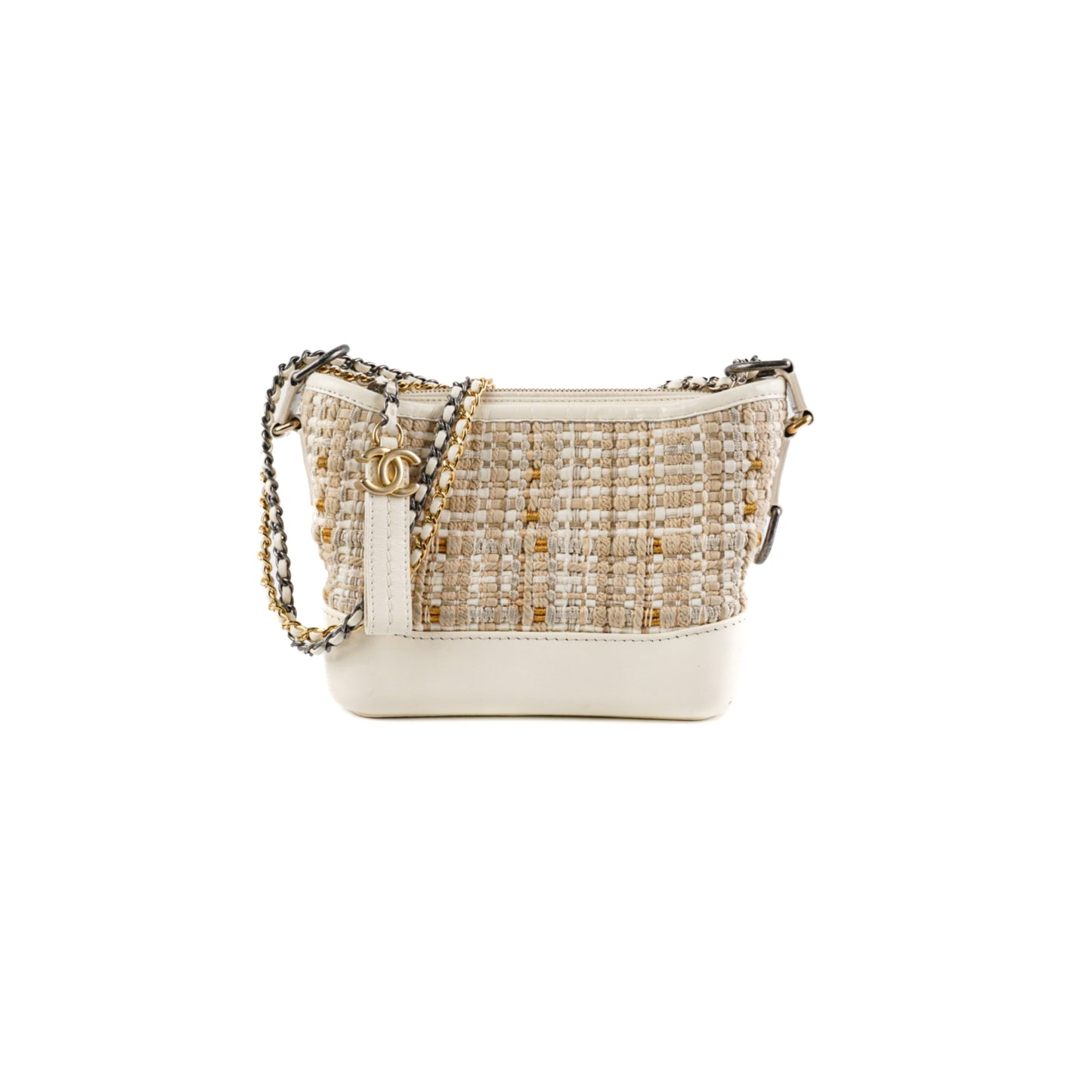 ITEM 29 - Chanel Small Gabrielle Stripe Tweed Beige Cream