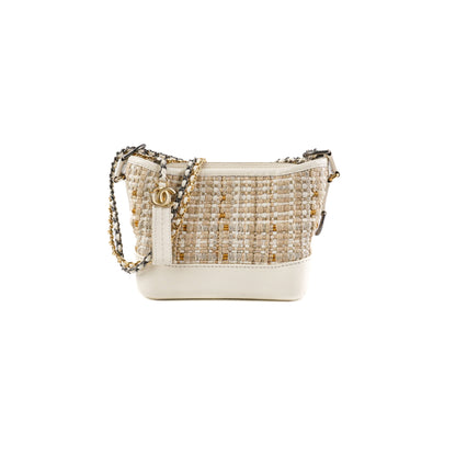 ITEM 29 - Chanel Small Gabrielle Stripe Tweed Beige Cream