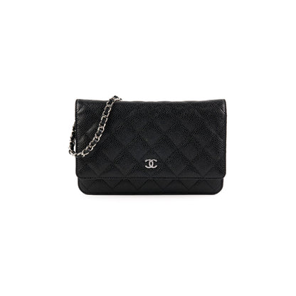 Chanel Caviar Wallet on Chain WOC Black Microchipped