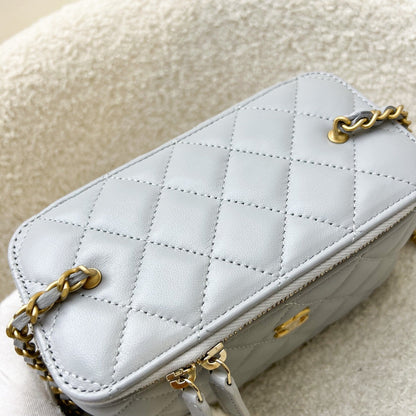 Chanel Pearl Crush Small Vanity in Grey Lambskin and AGHW (Model: AP2303)