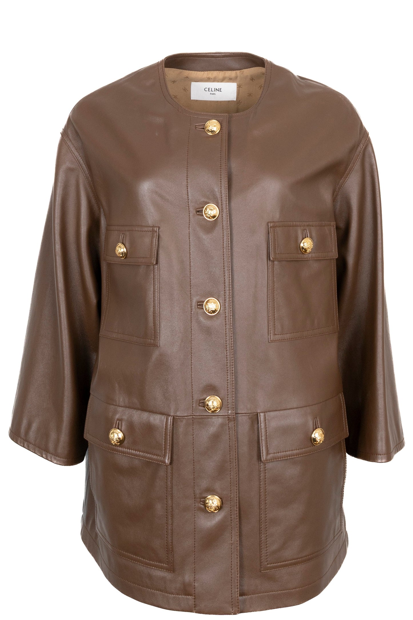 CELINE Jacket Leather Brown