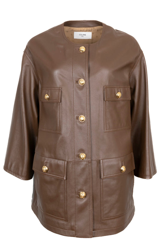 CELINE Jacket Leather Brown