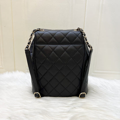 Chanel Duma Small / Medium Backpack in Black Caviar and LGHW (Model: AS1371)