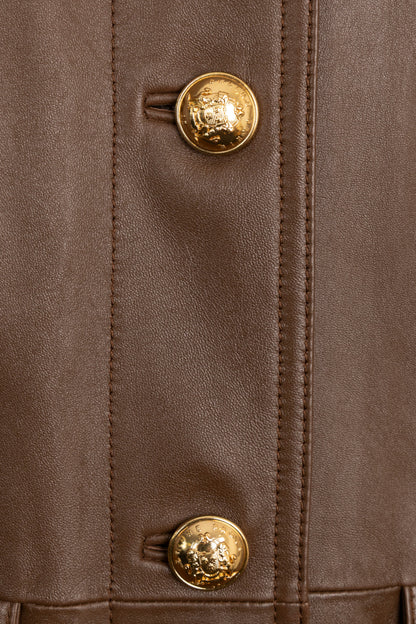 CELINE Jacket Leather Brown