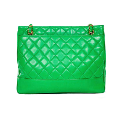 Chanel Green Lambskin Vintage Shoulder Bag
