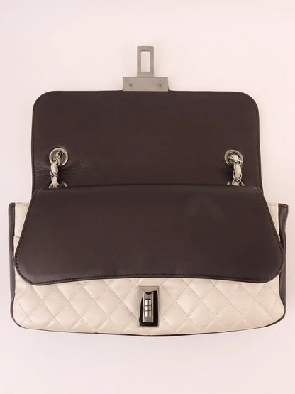 Chanel Around  Made Bicolor . Chain Shoulder Bag Pearl White/Black