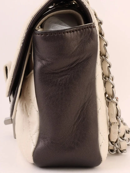 Chanel Around  Made Bicolor . Chain Shoulder Bag Pearl White/Black