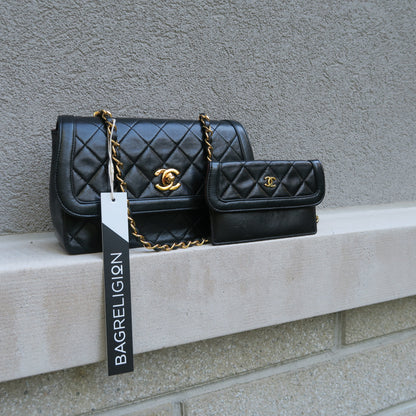 Small Timeless Diana Flap Black Lambskin 24k GHW