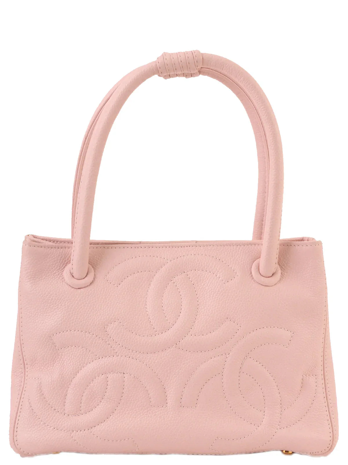 Chanel Around  Made Triple Cc Mark Stitch Top Handle Bag Pastel Pink